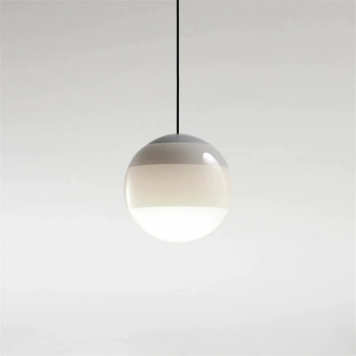 White Glass Pendant Light with Adjustable Hanging Length and Round Canopy for 35-40 Women
