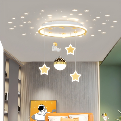 Chic Kids Styler 16-Inch LED Flush-Mount Metallic Ceiling Light for Every Lifely Relaxes Moments