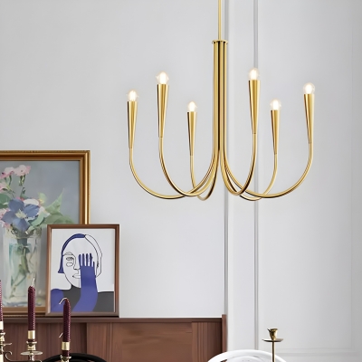 Elegant Gold Accent Sputnik Style Chandelier with Adjustable Hanging Length