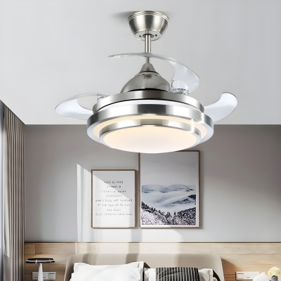Modern Metal Ceiling Fan with Remote Control and LED Light for Living Room