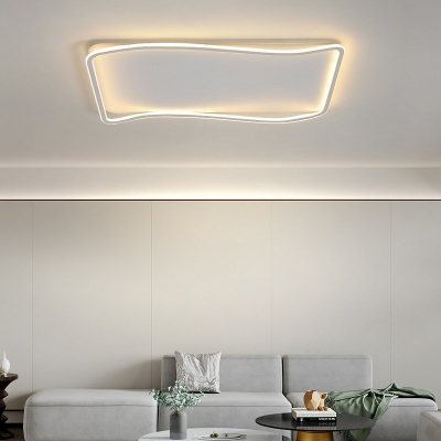 Modern Metal LED Bulb Close To Ceiling Light with Silica Gel Ambient Shade for Residential Use