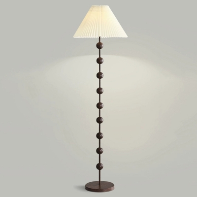 Elegant Beige Modern Floor Lamp with Fabric Shade and Foot Switch