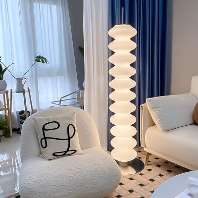 Elegant Contemporary Metal Floor Lamp with Foot Switch and Glass Shade for Modern Housing