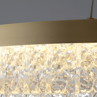 Elegant Gold Metal Chandelier with Adjustable Hanging Length and LED Bulbs