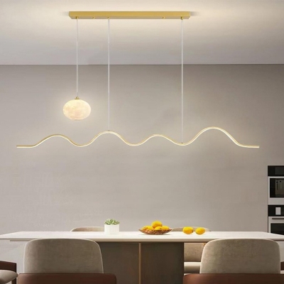 Modern Island Light with Adjustable Hanging Length for Living Room