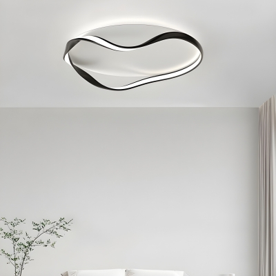 Modern LED Metal Flush Mount Ceiling Light with Ambient Aluminum Shade