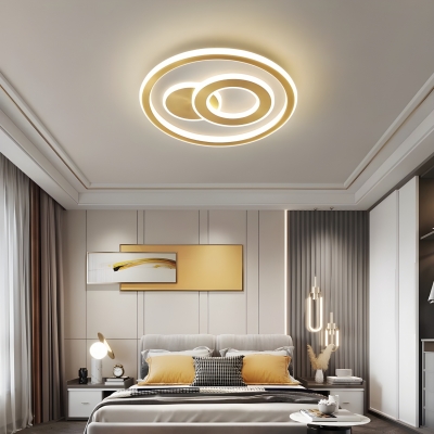 Modern Metal Flush Mount Ceiling Light with 3 LED Bulbs and Acrylic Shade for Residential Use