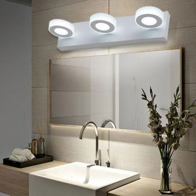 Modern Metal LED Vanity Light with Acrylic Shade for Dining Room and Living Room