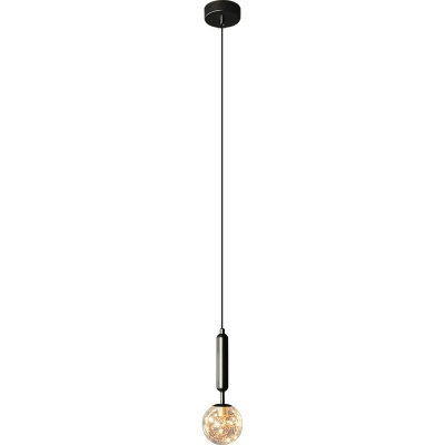 Modern Metal Pendant Light with LED Bulb in Glass Shade for Residential Use