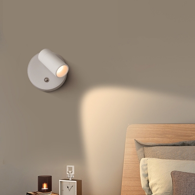 Stylish Rechargeable Metal LED Wall Lamp with Touch Switch and Cylinder Shade