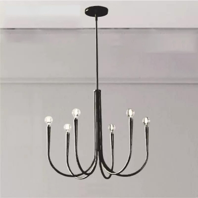 Elegant Iron Chandelier with Up-facing No Adjustable Hanging Length