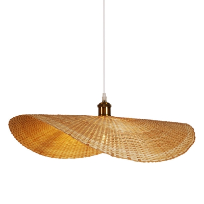 Modern Bamboo Pendant Light with Adjustable Hanging Length and Metal Hardware