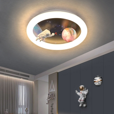 Modern Style Flush Mount Ceiling Light with Acrylic Shade for Living Room