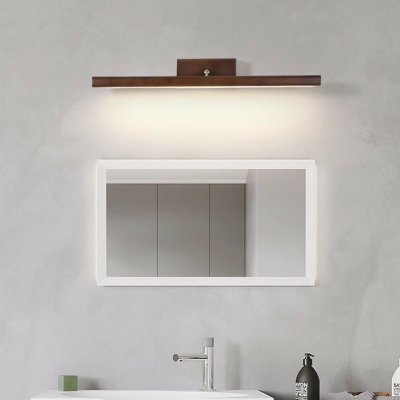 Modern Wooden Vanity Light with Warm LED Bulbs and Silica Gel Shade