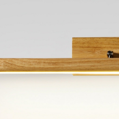 Modern Wooden Vanity Light with Warm LED Bulbs and Silica Gel Shade