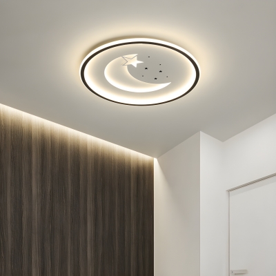 Modern Metal Flush Mount LED Bulb Close To Ceiling Light with Ambient Shade for Residential Use