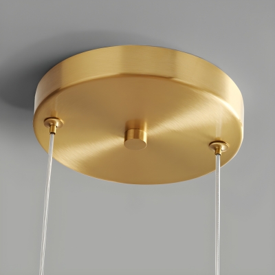 Metallic Modern Pendant Light with Adjustable Hanging Length and Glass Shade