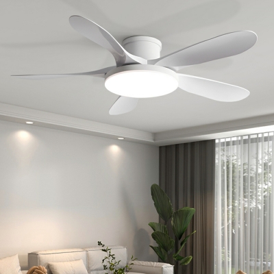 Modern Flushmount Ceiling Fan with Remote Control and Dimmable LED Lighting