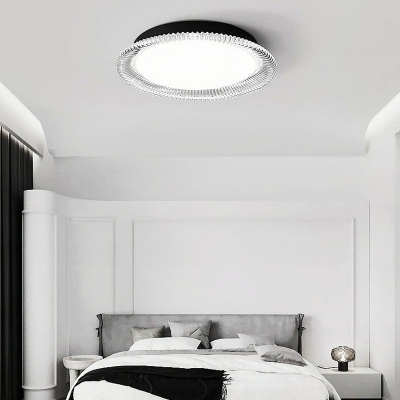 Modern LED Bulb Metal Ceiling Light with Ambient Acrylic Shade for Residential Use