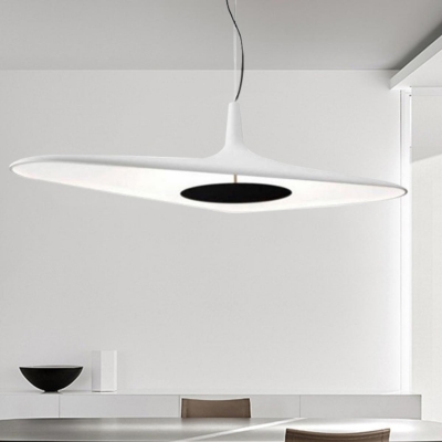 Modern Warm Light LED Pendant 1-Light White Shade Included Adjustable Cord-Mounted Metal Fixture