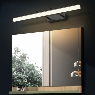 Sleek Metal LED Vanity Light Fixture with Ambient Plastic Shade