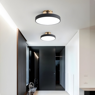 White Acrylic Shade Modern LED Semi-Flush Mount Ceiling Light for Residential Use
