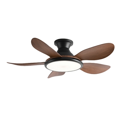 Contemporary Style Flushmount Ceiling Fan with Remote Control and Dimmable LED Light