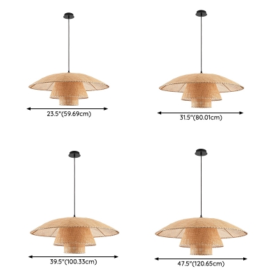 Elegant Wood Pendant Light with Adjustable Hanging Length and Round Canopy