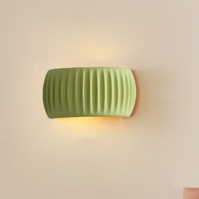 Minimalist Modern Resin Shade 1-Light Iron Wall Sconce with Decorative Bi-pin Glass Shade