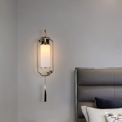 Modern Simple LED Wall Lamp with Glass Shade for Residential Use