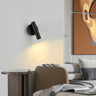 Sleek Cylinder Modern Metal LED Wall Light in Hardwired Design