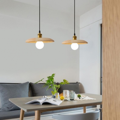 Elegant Wooden Pendant Light with Adjustable Hanging Length for Residential Use