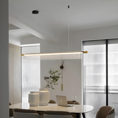 Modern White Acrylic Island Light with Adjustable Hanging Length