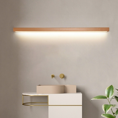 Modern Wood LED Wall Lamp with Dimmable Warm/White/Neutral Light and Shade