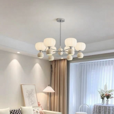 Trendy Elegant Drum Chandelier with 2 Tiers and White Acrylic Shade for Modern Homes