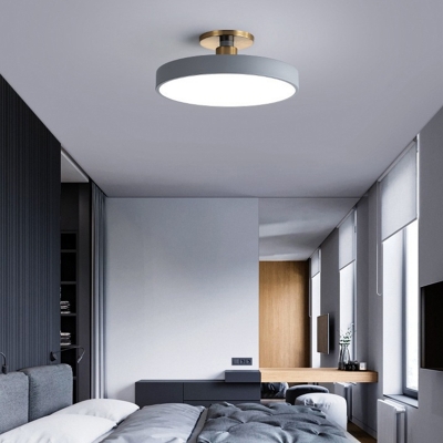 White Acrylic Shade Modern LED Semi-Flush Mount Ceiling Light for Residential Use