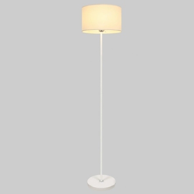 Contemporary Metal Floor Lamp with Rocker Switch and Downward-Facing Fabric Shade for Home Use