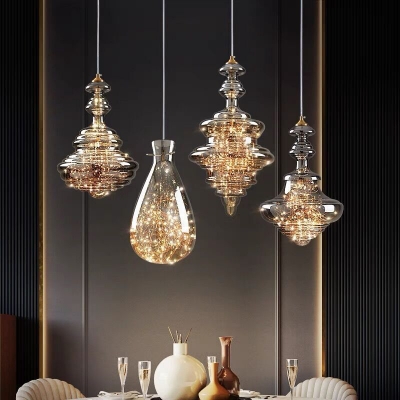 Elegant Gold Modern Pendant with Clear Glass Shade and Adjustable Hanging Length