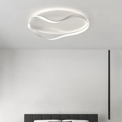 Modern LED Metal Flush Mount Ceiling Light with Ambient Aluminum Shade