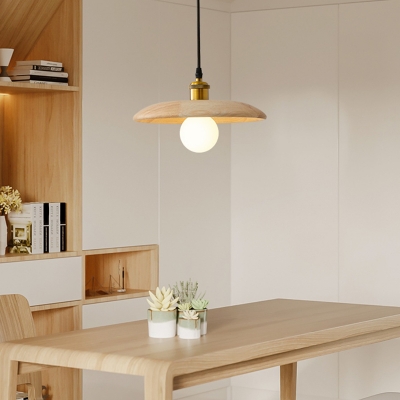 Contemporary Wooden Pendant Light with Adjustable Hanging Length