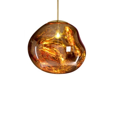 Elegant Metal Pendant Light with Adjustable Hanging Length and Glass Shade