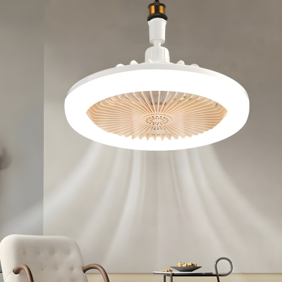 White Plastic Ceiling Fan with Contemporary Style and 3 Blades Indoor Light