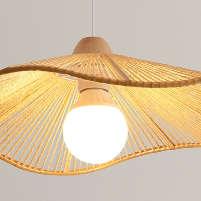 Contemporary Pendant Light with Adjustable Hanging Length and Unique Wood Design