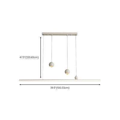 LED Pendant Light with Adjustable Hanging Length and Metal Shade in White