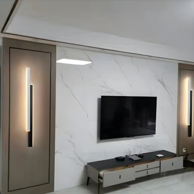 Modern LED Wall Sconce with 2 Lights, Metal Construction and Ambient Acrylic Shade