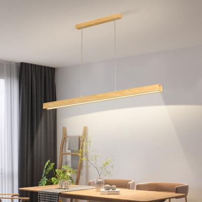 Modern Linear Acrylic Shade Island Light with White LED Bulb and Adjustable Hanging Length