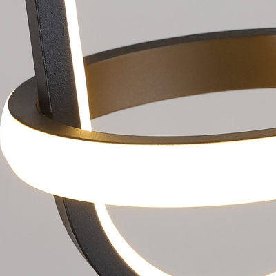 Modern Metal Pendant Light with 2 LED Bulbs and Adjustable Hanging Length