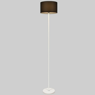 Contemporary Metal Floor Lamp with Rocker Switch and Downward-Facing Fabric Shade for Home Use