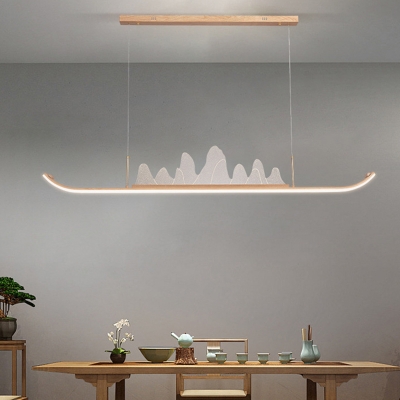 Modern LED Island Light with White Acrylic Shade - Perfect for Residential Use