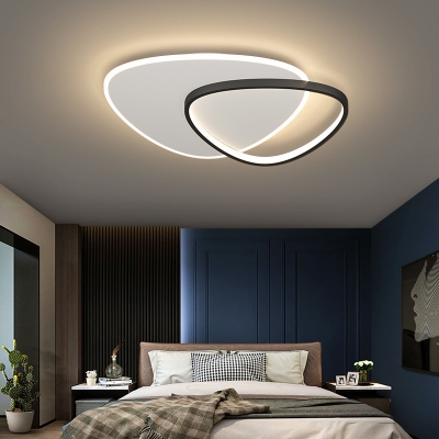Modern LED Flush Mount Ceiling Light with 2 White Acrylic Shades